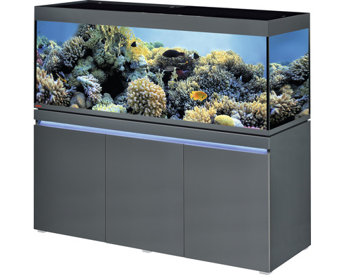 Aquariumkombination EHEIM incpiria 530 marine mit LED-Beleuchtung, Förderpumpe und beleuchtbaren Unterschrank graphit