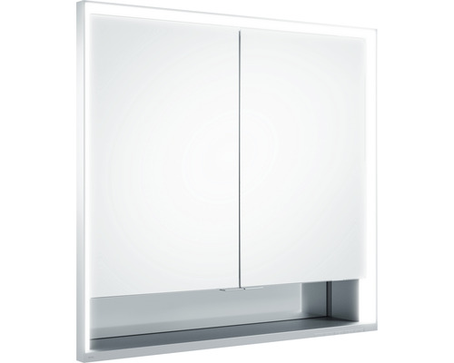 Spiegelschrank KEUCO Royal Lumos 80 x 16,5 x 73,5 cm silber 2-türig LED IP 24 Unterputz 713