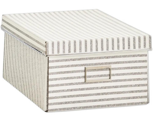 Aufbewahrungsbox "Stripes", Pappe, beige 15x25x36 cm