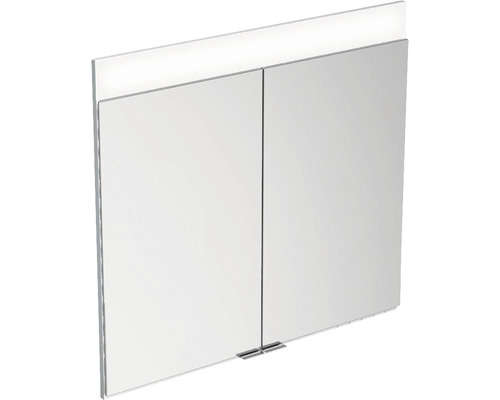 Spiegelschrank KEUCO Edition 400 71 x 15,4 x 65 cm alufarben 2-türig LED IP 24 Spiegelschrank mit zwei Türen und Beleuchtung