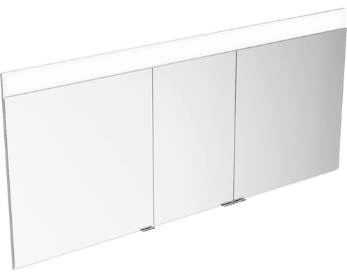 Spiegelschrank KEUCO Edition 400 141 x 15,4 x 65 cm alufarben 3-türig LED IP 24 Spiegelschrank mit drei Türen und Beleuchtung für das Badezimmer