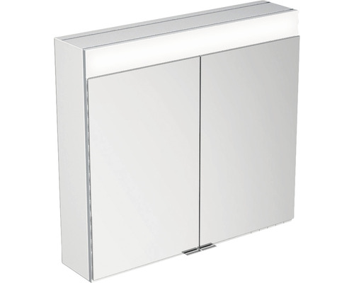 Spiegelschrank KEUCO Edition 400 71 x 16,7 x 65 cm silber 2-türig LED IP 24 Spiegelschrank mit zwei Türen und integrierter Beleuchtung