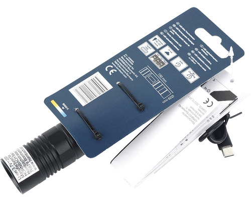 LED Akkutaschenlampe mit Verpackung