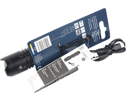 LED Akku Taschenlampe mit Ladekabel