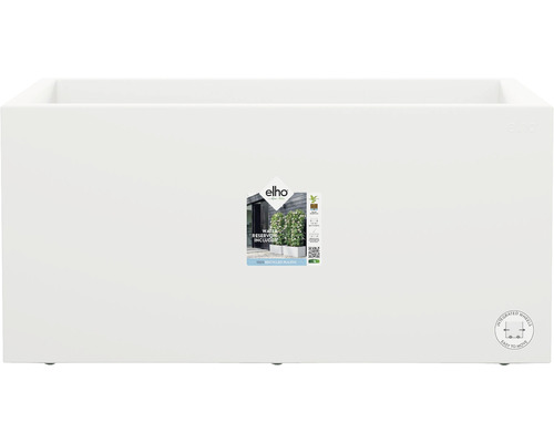 Weißer rechteckiger Pflanzkasten mit Rollen und Wasserreservoir