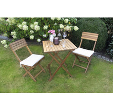 Gartenmöbelset GARDEN PLACE Lisa 2 -Sitzer 3 tlg. braun aus Holz, klappbar, inkl. Sitzkissen