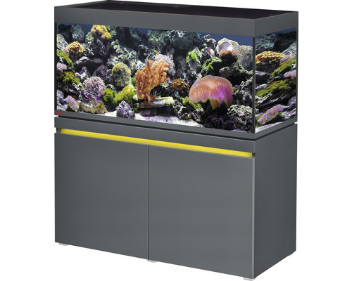 Aquariumkombination EHEIM incpiria 430 marine mit LED-Beleuchtung, Förderpumpe und beleuchtbaren Unterschrank graphit