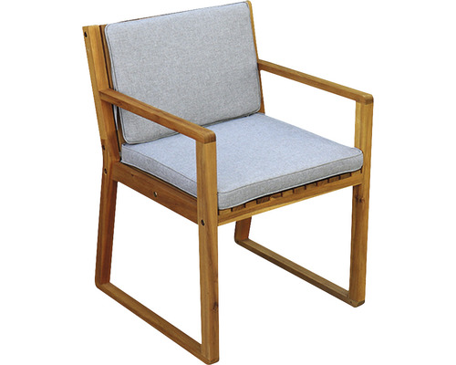 Gartenstuhl GARDEN PLACE Lilja 2er-Set grau, Gestell aus Akazie, Sitzbezug aus Polyester Gartenstuhl GARDEN PLACE Lilja 2er-Set grau, Gestell aus Akazie, Sitzbezug aus Polyester