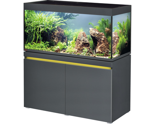 Aquariumkombination EHEIM incpiria 430 mit LED-Beleuchtung und beleuchtbaren Unterschrank graphit