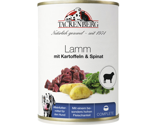 Hundefutter nass TACKENBERG Lamm mit Kartoffeln 400g