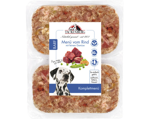 Tackenberg Barf Menü vom Rind, Komplettmenü für Hunde