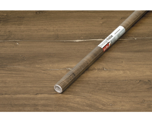 Rolle selbstklebende Dekorfolie mit Holzdekor auf Holzboden