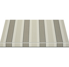 SOLUNA Halbkassettenmarkise Classic 2,5x1,5 Dessin 8935 Gestell E6EV1 silber eloxiert Antrieb links inkl. Motor und Wandschalter