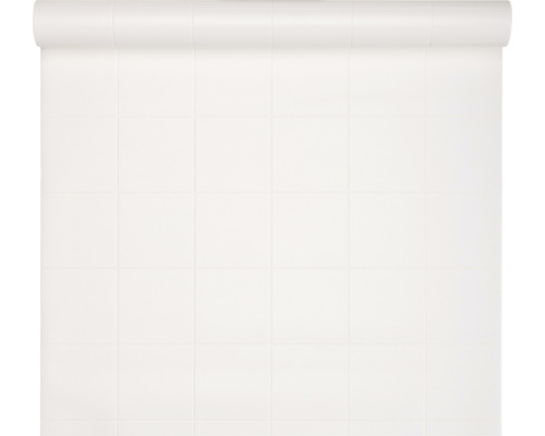 Weiße Tapete auf Rolle mit quadratischem Muster