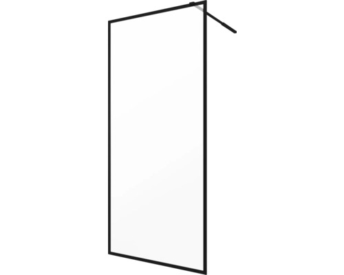 Duschwand mit schwarzem Rahmen