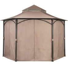 Pavillon mit Metallrahmen und Textilseitenwänden für den Garten