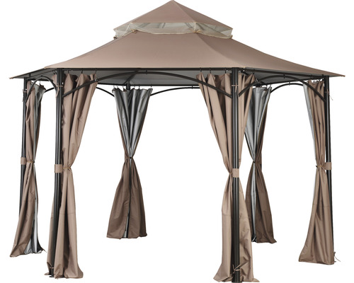 Macon Pavillon 3x3m – Grüne Abdeckplane, Gestell Aus Lackiertem Stahl, Für Garten & Terrasse