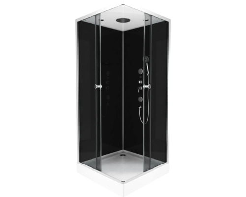 Komplettdusche Aurlane Club 90 x 90 x 215 cm silber-matt