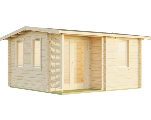 Holzgartenhaus mit Doppeltür und Fenstern