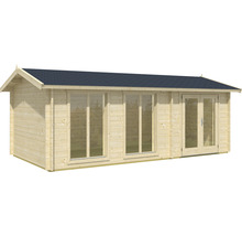 Holzgartenhaus mit Fenstern und Doppeltür