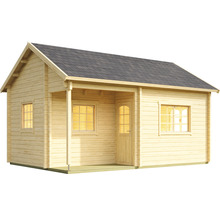 Holzgartenhaus mit Fenstern und Tür