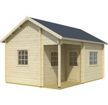 Holzgartenhaus mit Dach, Tür und Fenstern
