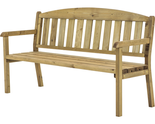 Gartenbank Lehne abgerundet 175 x 63 x 97 cm Gartenbank aus Holz mit Armlehnen und Rückenlehne