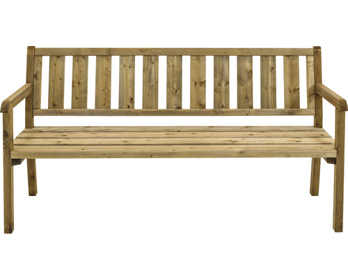 Gartenbank 170 x 63 x 93 cm Holz braun Holzgartenbank mit Armlehnen und Lattenrost