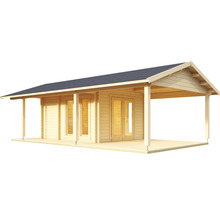 Gartenhaus Outdoor Life White Nile inkl. Terrasse, Fußboden 466 x 790 cm natur
