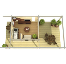 Gartenhaus Outdoor Life White Nile inkl. Terrasse, Fußboden 466 x 790 cm natur