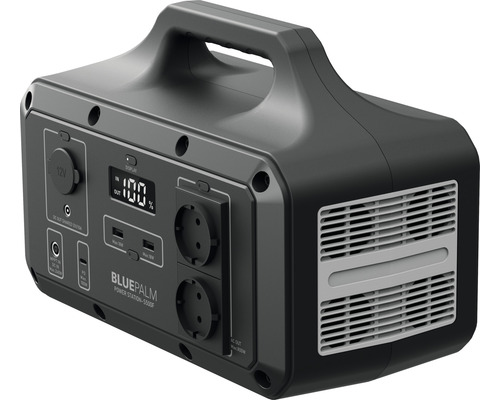 Tragbare BluePalm Power Station mit Display, USB- und Steckdosenanschlüssen