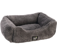 Graues Hundebett mit weichem Futter