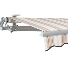 SOLUNA Gelenkarmmarkise Concept 4x2 Stoff Dessin 6171 Gestell Silber E6EV1 eloxiert Antrieb links inkl. Kurbel