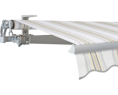 SOLUNA Gelenkarmmarkise Concept 4x2,5 Stoff Dessin 6287 Gestell Silber E6EV1 eloxiert Antrieb links inkl. Kurbel SOLUNA Gelenkarmmarkise Concept 4x2,5 Stoff Dessin 6287 Gestell Silber E6EV1 eloxiert Antrieb links inkl. Kurbel
