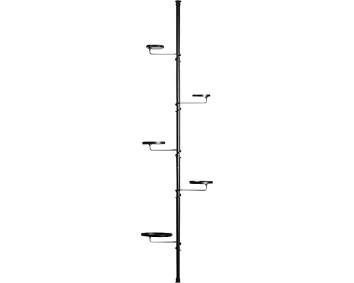 Teleskopregal Pflanzenhalter Esschert’s Garden H 210 - 301 cm Stahl schwarz Freistehendes Pflanzenregal mit fünf Ablageflächen