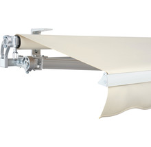SOLUNA Gelenkarmmarkise Concept 4x2,5 Stoff Dessin 6610 Gestell Silber E6EV1 eloxiert Antrieb links inkl. Kurbel