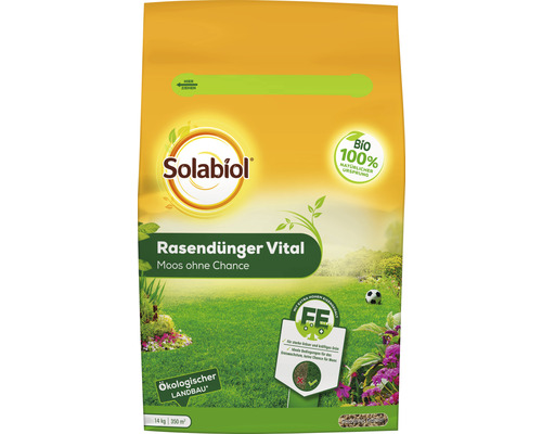 Rasendünger Solabiol Rasendünger Vital Granulat Moos ohne Chance 14 kg Solabiol Rasendünger Vital, 14 Kilogramm Packung für 350 Quadratmeter