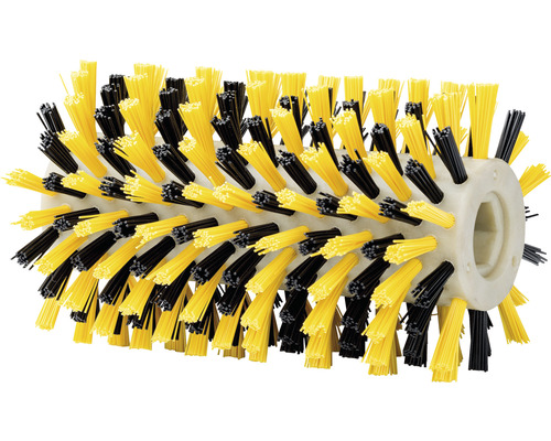 Walzenbürste mit gelben und schwarzen Borsten