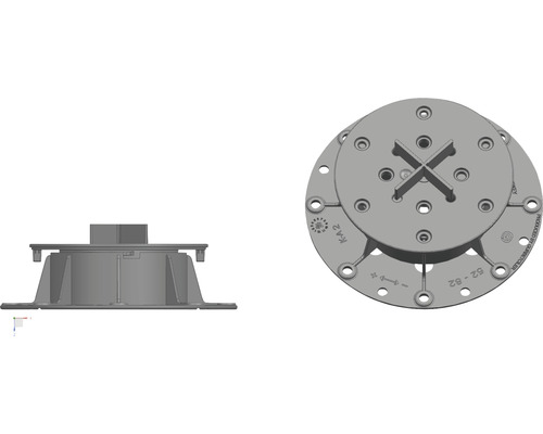 FLAIRSTONE Terrassenlager Base verstellbar mit Kreuzfuge 52-82 mm