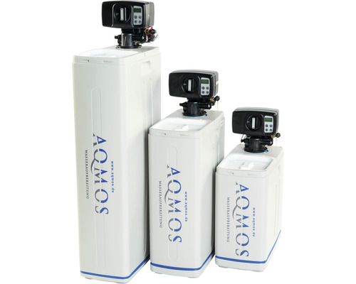 Drei Aomos Wasserenthärtungsanlagen unterschiedlicher Größe