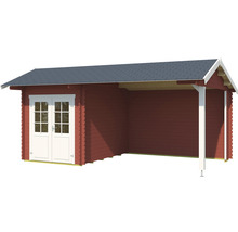 Gartenhaus aus Holz mit Doppeltür und Anbau