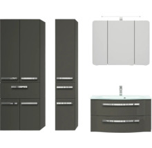 Badezimmer Möbelset mit Spiegelschrank, Waschbeckenunterschrank und Hochschrank