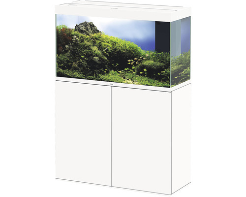 Aquariumkombination Ciano Emotions Pro 100 White ca. 201 l, ca. 102 cm, weiß, inkl. LED Beleuchtung, Innenfilter, Heizer und Unterschrank