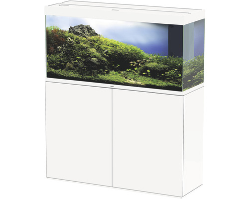 Aquariumkombination Ciano Emotions Pro 120 White ca. 239 l, ca. 121 cm, weiß, inkl. LED Beleuchtung, Innenfilter, Heizer und Unterschrank