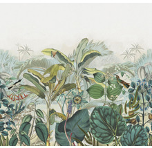 Illustration eines dichten tropischen Dschungels mit üppiger Vegetation