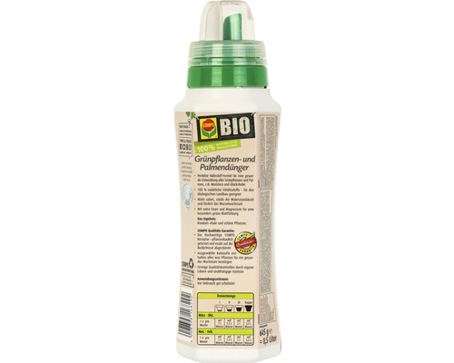 COMPO Bio Grünpflanzen- und Palmendünger in einer 0,5 Liter Flasche