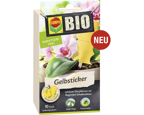 Gelbsticker gegen Pflanzenschädlinge COMPO BIO Leimfallen 10 St. insektizitfrei in 2 verschiedenen Formen