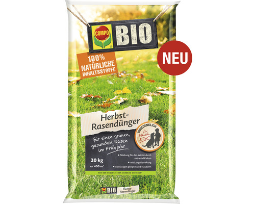 Herbst-Rasendünger COMPO BIO 20 kg 400 m² organischer Dünger