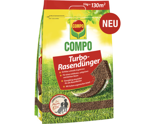 Rasendünger COMPO Turbo Rasendünger 5kg für 130 m²