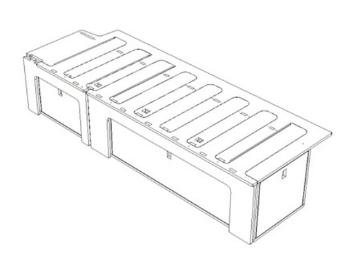 Zeichnung einer Holzkonstruktion mit Fächern